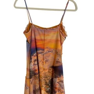 Urban Outfitters Sunset Orange Spaghetti Strap Minidress